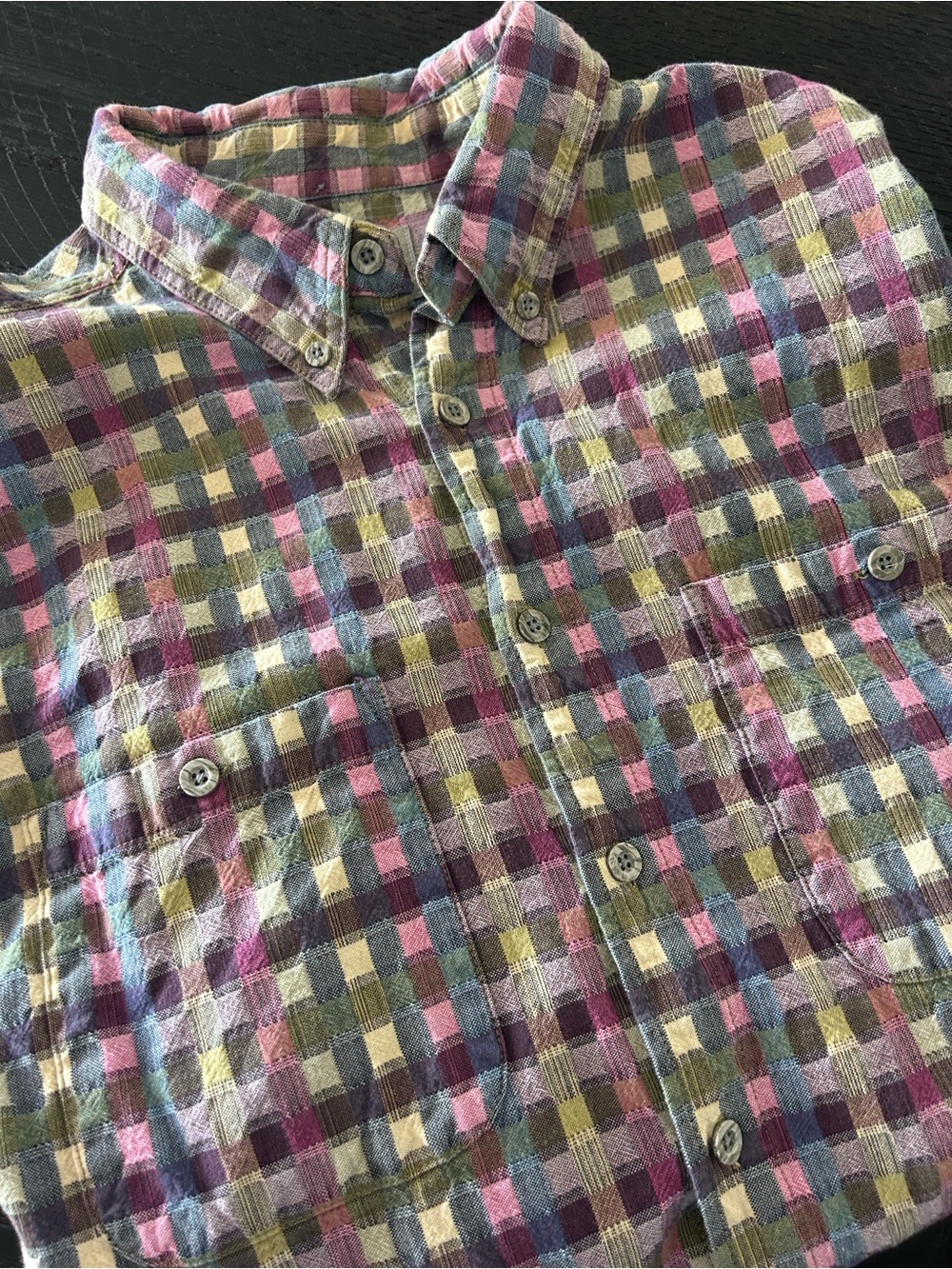 The Territory Ahead Men’s Plaid Button-Down Shirt in Pink, Green, Blue SZ XL/T